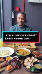 A creator reviews Yaki Sarsa, a Filipino-Japanese fusion restaurant in Morden, highlighting the unique menu, presentation, and flavors. The video features close-ups of various dishes including a sushi boat, chicken inasal, pork belly, and ube cake, with the creator providing commentary on the taste and quality.