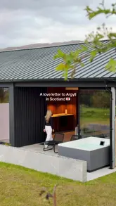 A travel montage showcasing various scenic spots, cafes, and accommodation options across Argyll, Scotland, presented as a curated list of recommendations.