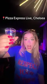 A creator documents their experience at a bottomless brunch event hosted at a Pizza Express venue, featuring cocktails, pizza, dough balls, and a DJ.