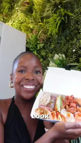 A creator reviews a 'pick n mix' sushi venue in London, showcasing various pieces of sushi including teriyaki scallop, seared salmon, and a crab hand roll, while praising the freshness and affordability.