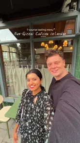 A couple visits Fan Restaurant in London to experience their 7-course Neo-Nikkei tasting menu, showcasing various small plates, sushi, and cocktails in an intimate setting.